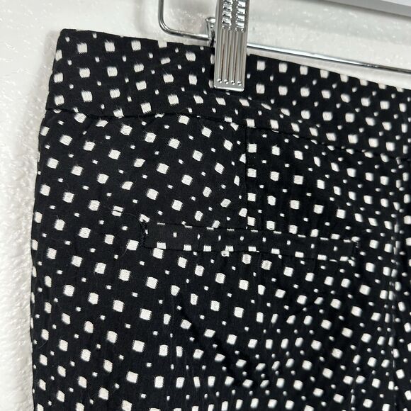 Banana Republic Pants Women Size 8 Hampton Black White Geometric Ankle Preppy - Picture 8 of 12